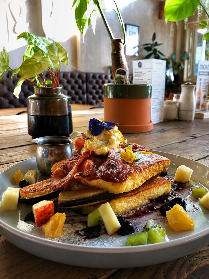 French toast with fruit and cream at Me & You Cafe