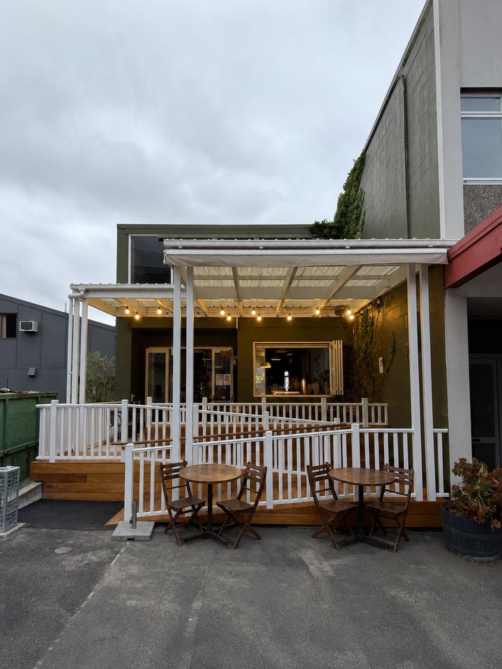 Outdoor terrace seating at Me & You Cafe
