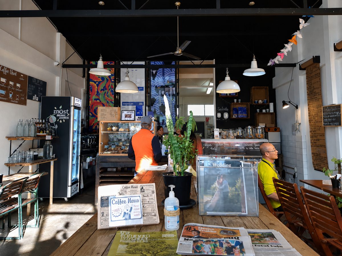 The cafe counter and seating at Me & You